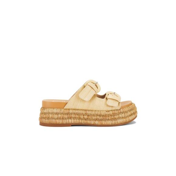 dolce vita Witny Slide Sandal VWITNY0 Light Natural Woven Raffia US 10 M NEW - Picture 2 of 6